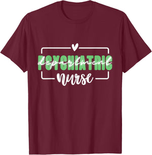 Funny Nurse Psychiatric Mental Health Department Room RN T-Shirt - T-Shirt | Maroon