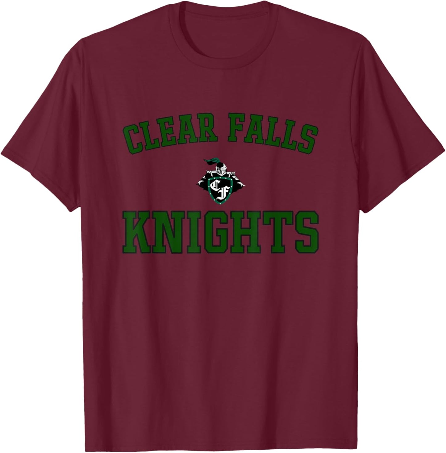 Clear Falls Knights Logo Varsity HS T-Shirt - T-Shirt | Maroon