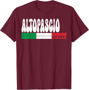 ALTOPASCIO City Italia Vintage Italy Flag for Travel Lovers T-Shirt - T-Shirt | Maroon