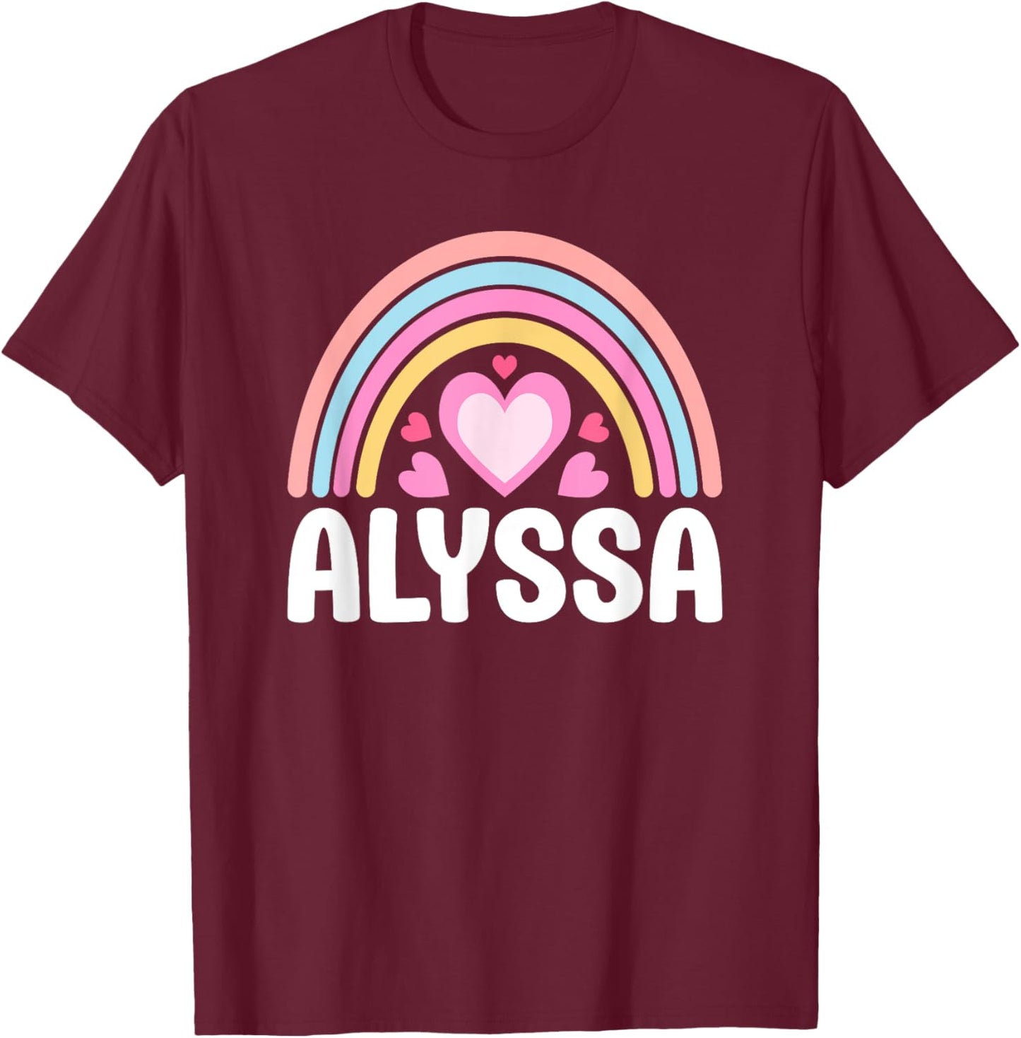 I Love Alyssa Cute Alyssa Lover T-Shirt - T-Shirt | Maroon