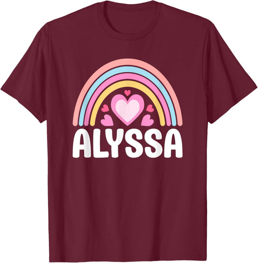 I Love Alyssa Cute Alyssa Lover T-Shirt - T-Shirt | Maroon