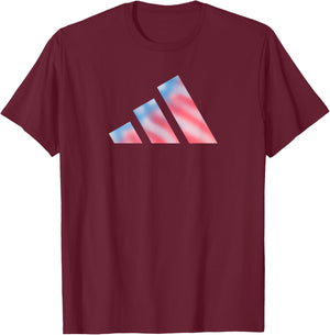 Adidas Badge of Sport Americana Three Bar Graphic T-Shirt - T-Shirt | Maroon