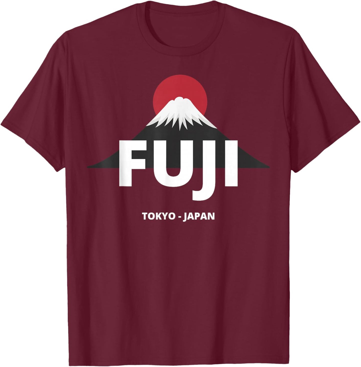 Retro Mount Fuji Japan Japanese Tradittional Graphic T-Shirt - T-Shirt | Maroon