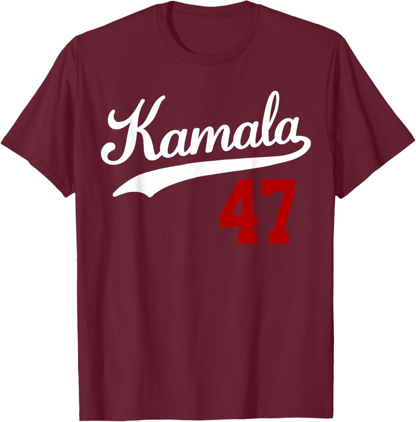 Vintage Madam President Harris 2024 KAMALA 47 Blue Jersey T-Shirt - T-Shirt | Maroon