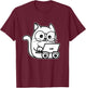 Nerd Cat - Cat Lover Kitten Owner Kitty Men Women Girls Kids T-Shirt - T-Shirt | Maroon