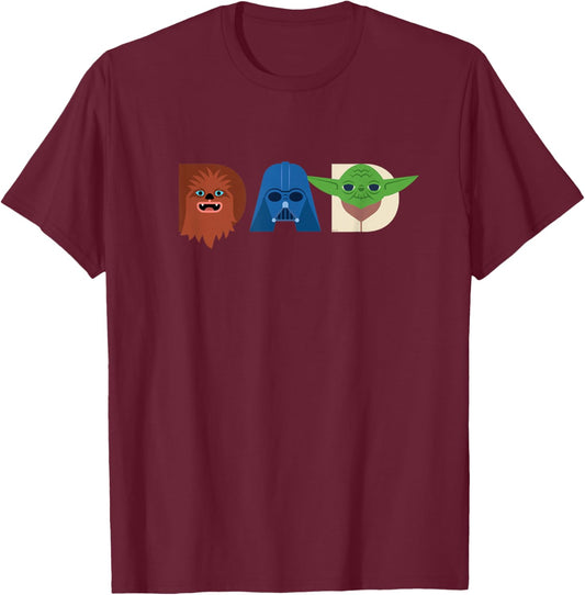 Star Wars Dad Character Letters Family Trip Matching Gift T-Shirt - T-Shirt | Maroon
