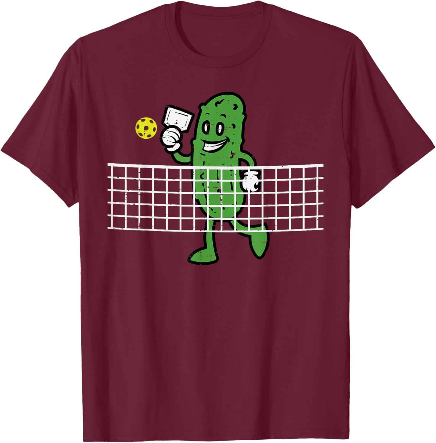 Pickle Playing Pickleball Funny Player Sports Men Kids Women T-Shirt - T-Shirt | Maroon