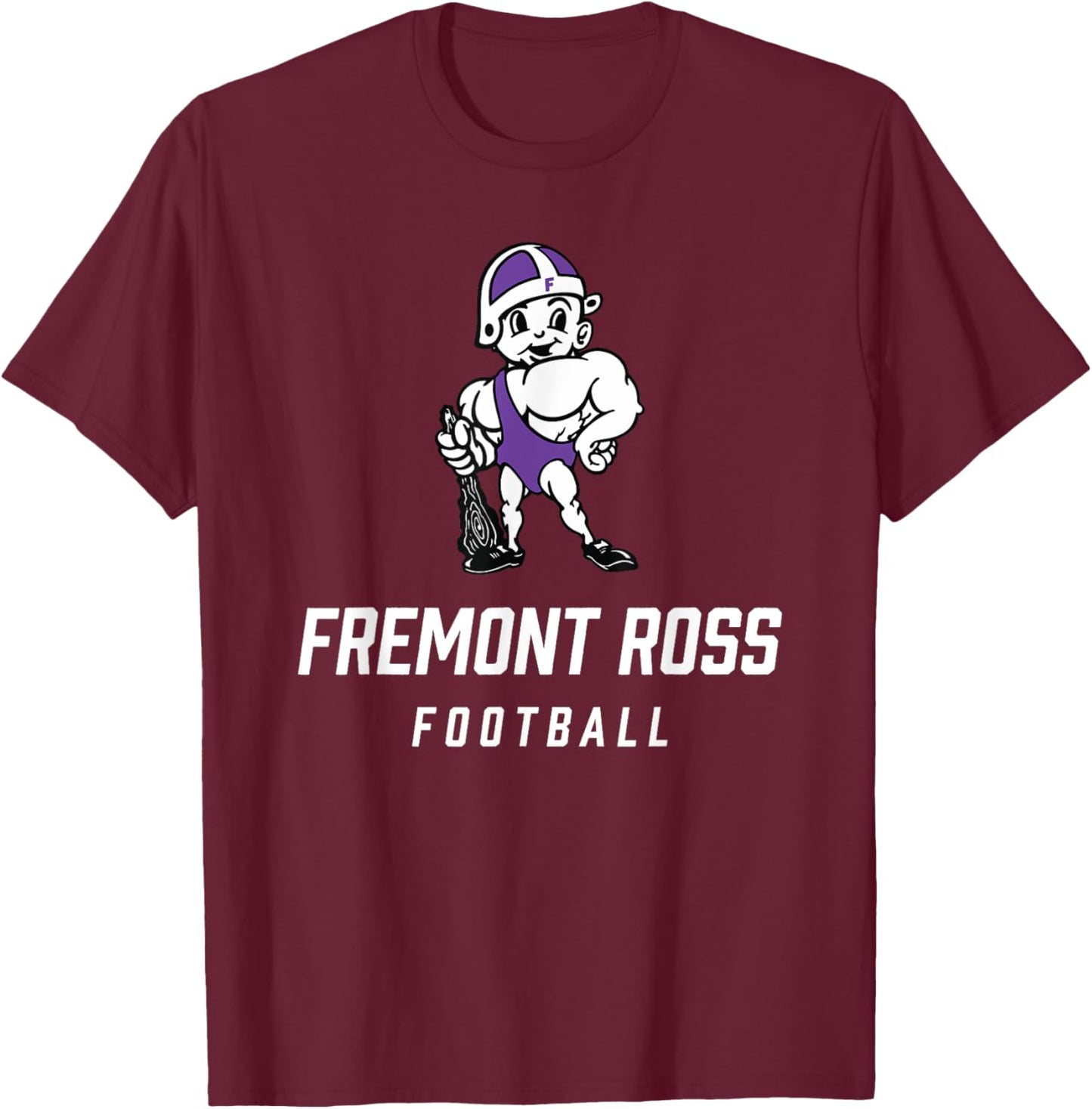 Fremont Ross Little Giants Logo Football Team HS T-Shirt - T-Shirt | Maroon