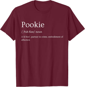 Onward! Pookie - Women's X-Small Black Meme - Short Sleeve - Mock Collar - Regular Fit - Imported T-Shirt - T-Shirt | Maroon