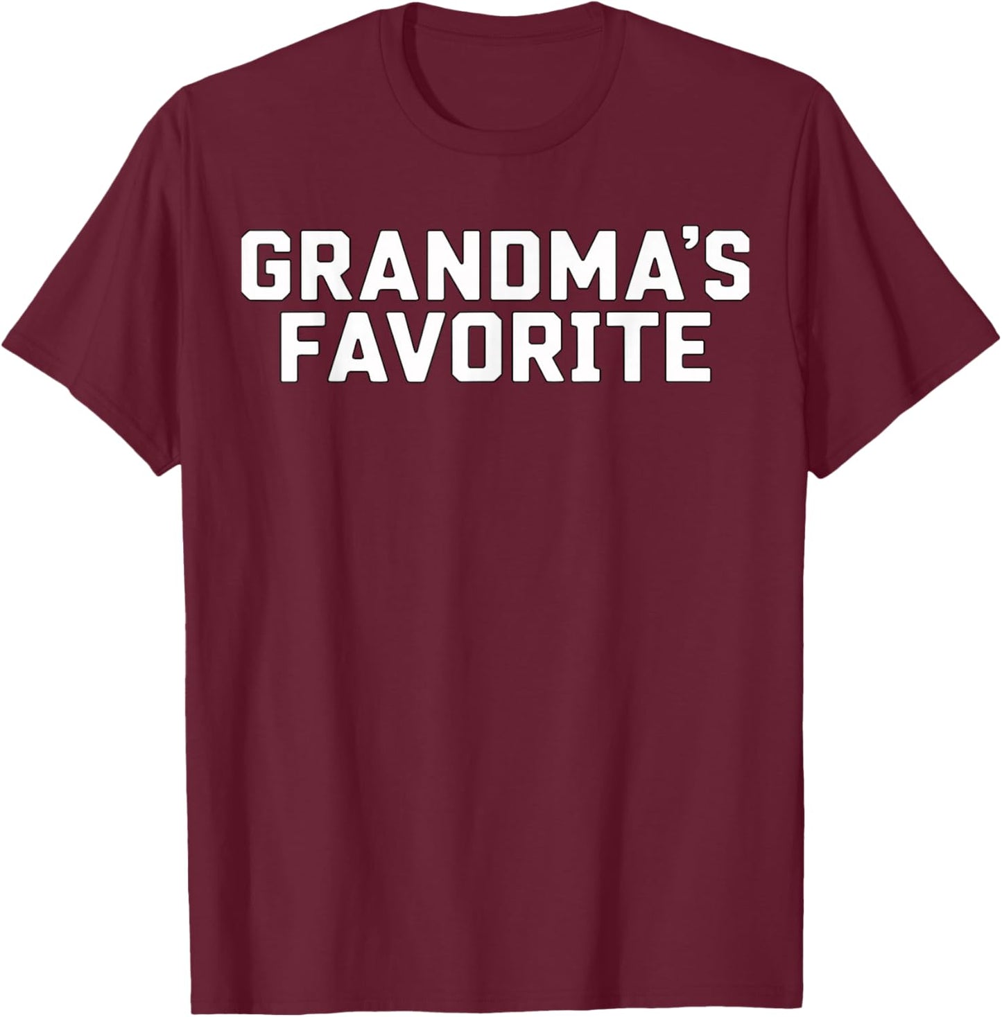 Grandma’s Favorite Grandson T-Shirt - T-Shirt | Maroon