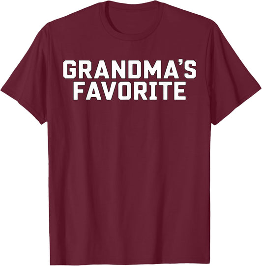 Grandma’s Favorite Grandson T-Shirt - T-Shirt | Maroon