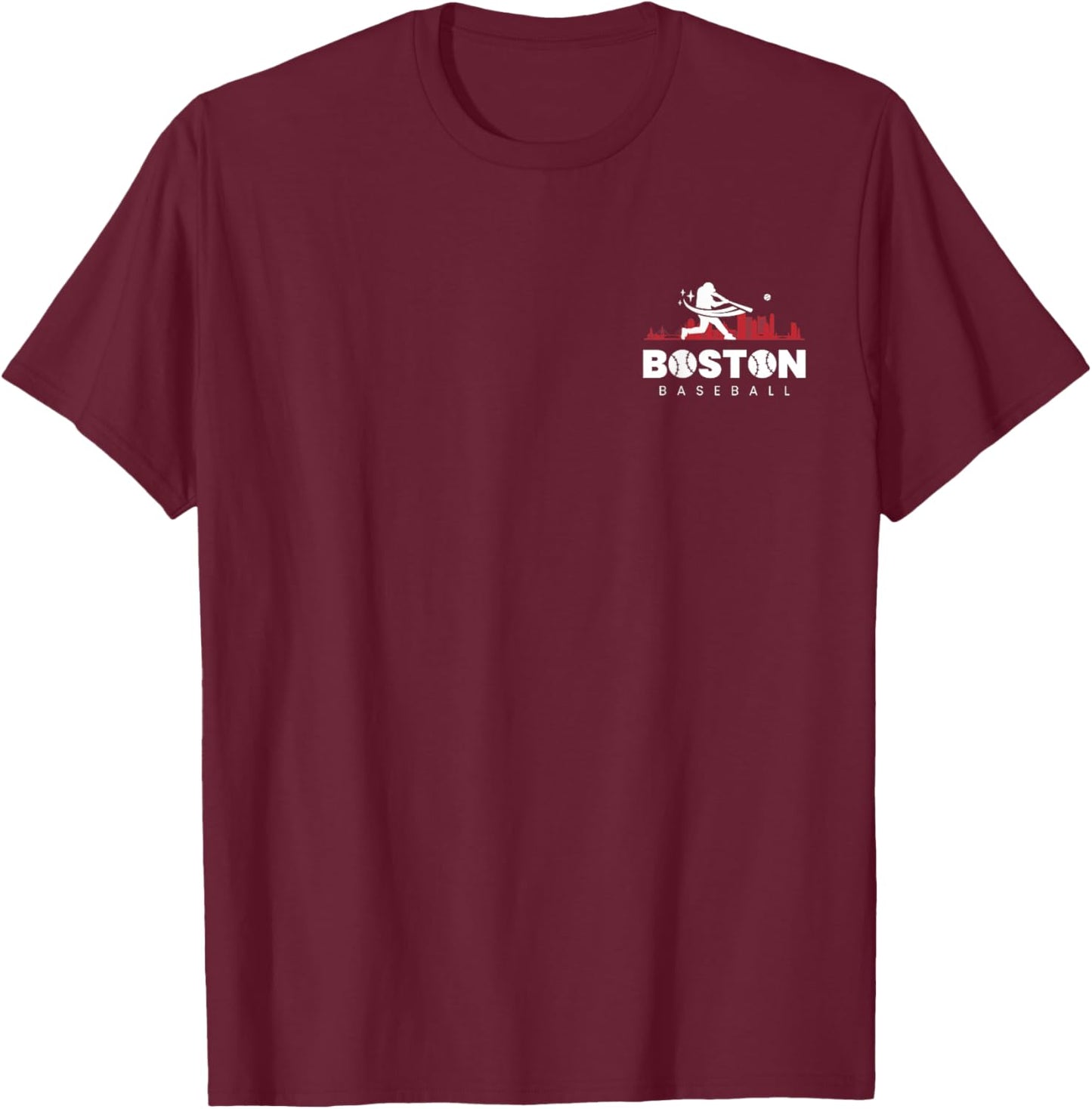 Boston Baseball Vintage Minimalist Retro Baseball Lover T-Shirt - T-Shirt | Maroon