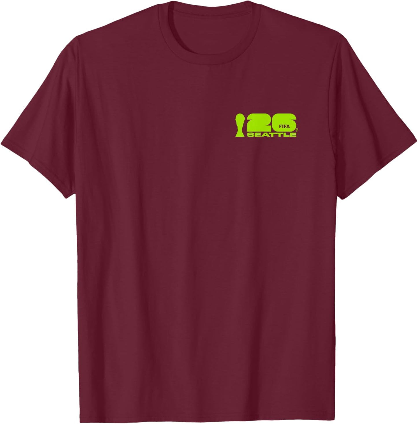 FIFA World CUP26 Seattle Poster T-Shirt - T-Shirt | Maroon
