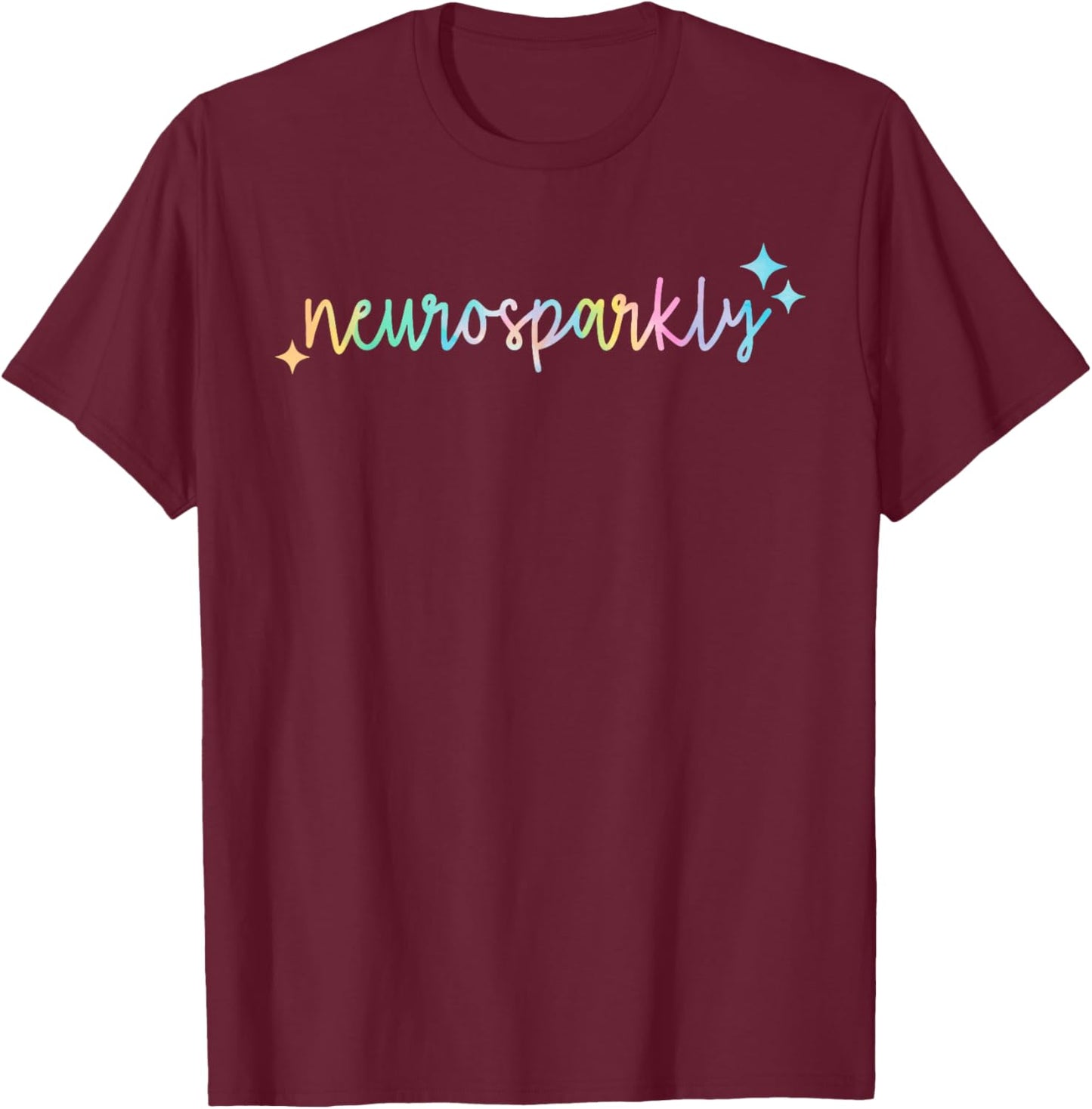 Retro Neurodivergent Neuro Autism Spectrum ADHD T-Shirt - T-Shirt | Maroon