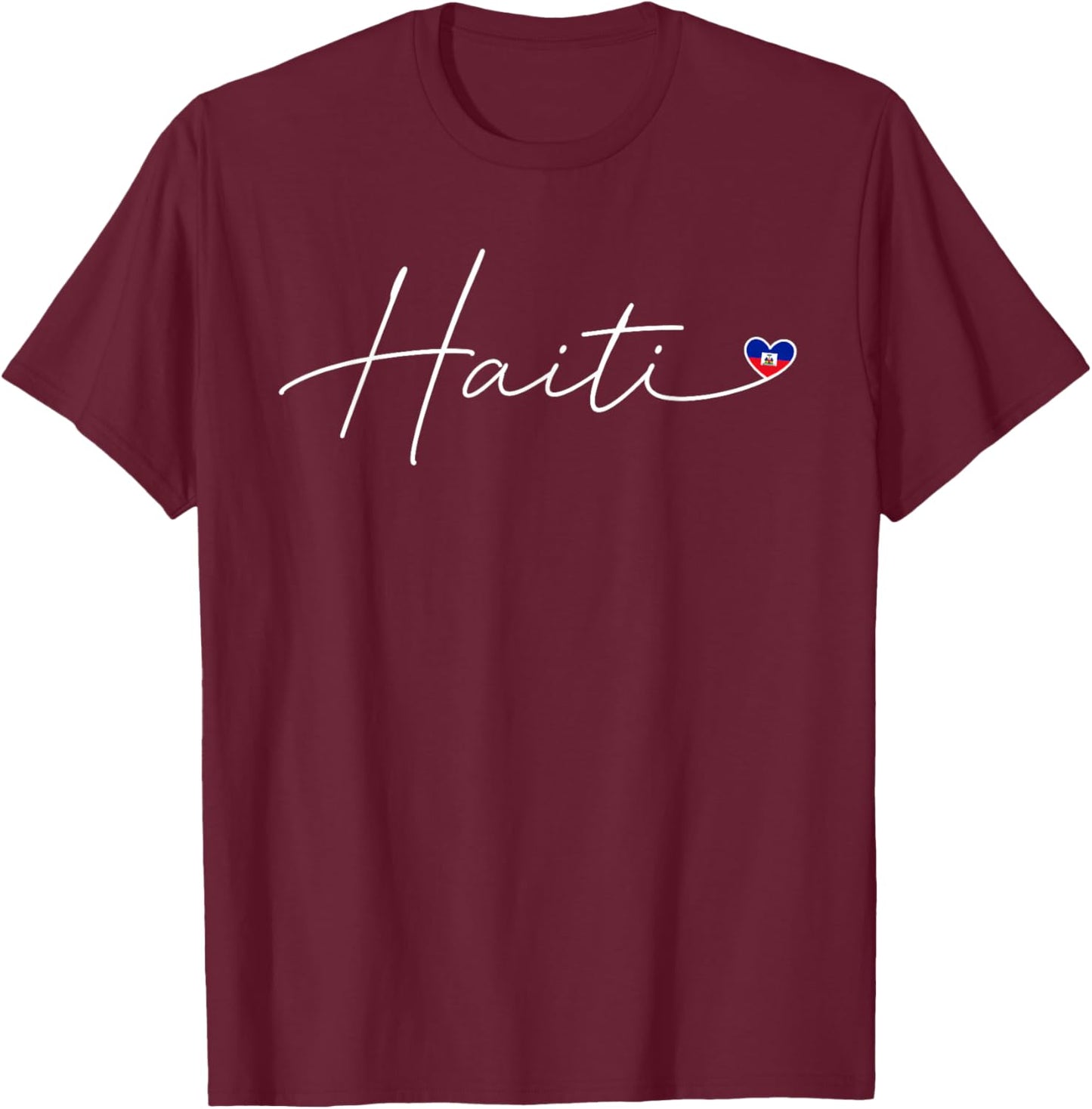 Haiti Love Heart Haitian Flag Day Independence Men Women Kid T-Shirt - T-Shirt | Maroon