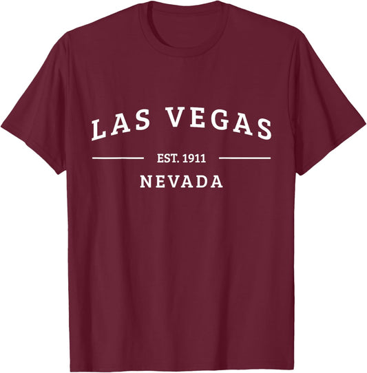 Las Vegas Skyline Retro Vintage Travel Souvenir T-Shirt - T-Shirt | Maroon