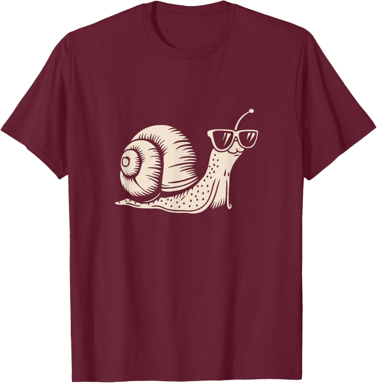 Funny snail with sunglasses in summer mode vintage style T-Shirt - T-Shirt | Maroon
