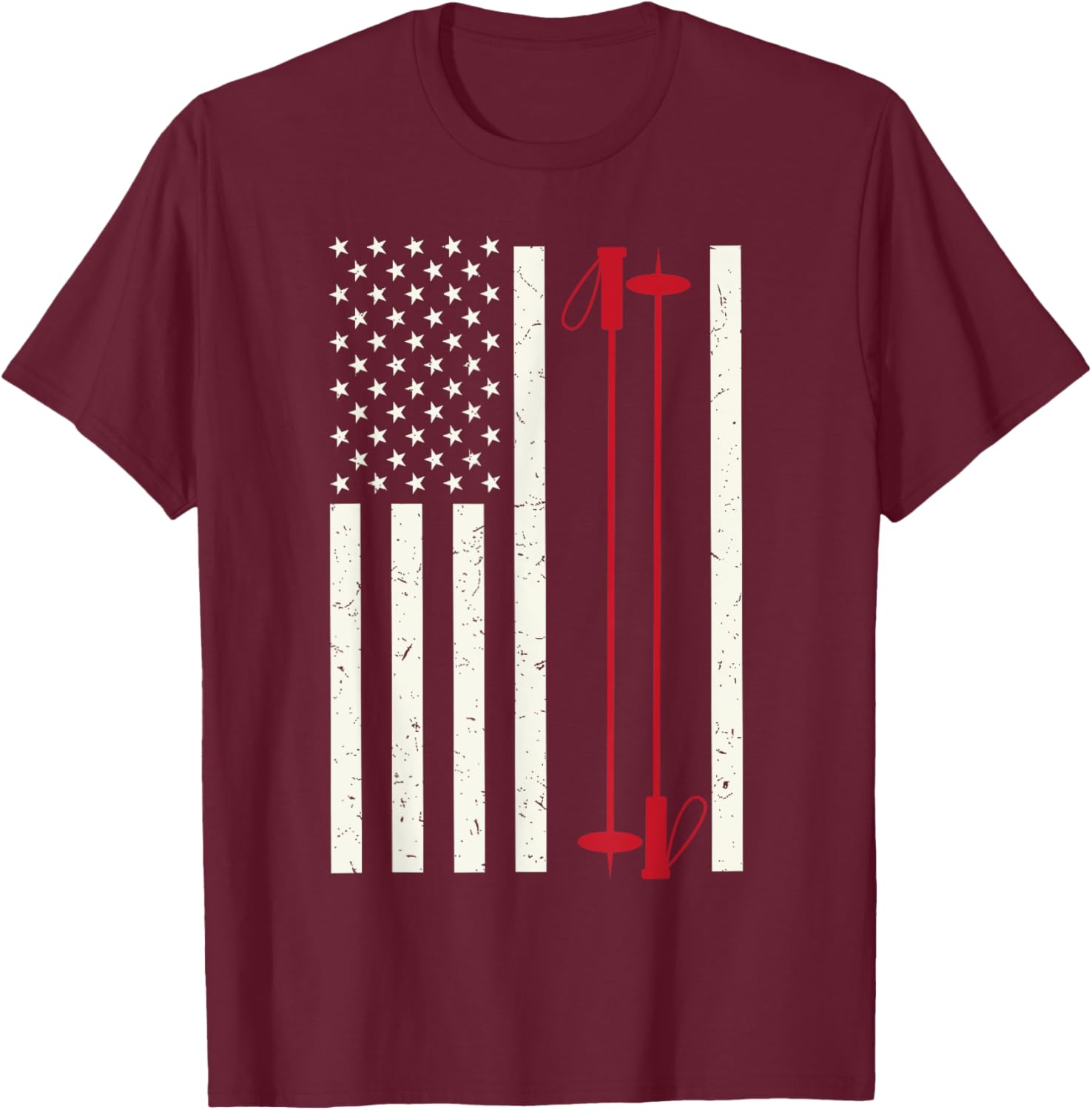 Cool Skiing Art Women Skiing Themed Ski Lover Skier T-Shirt - T-Shirt | Maroon