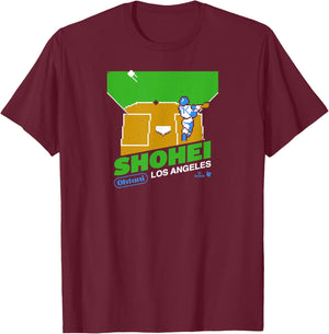 Shohei Ohtani: Retro Game - Los Angeles Baseball T-Shirt - T-Shirt | Maroon