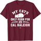 Cat Lovers for Cal Raleigh Seattle Baseball MLBPA Men Women Kids T-Shirt - T-Shirt | Maroon