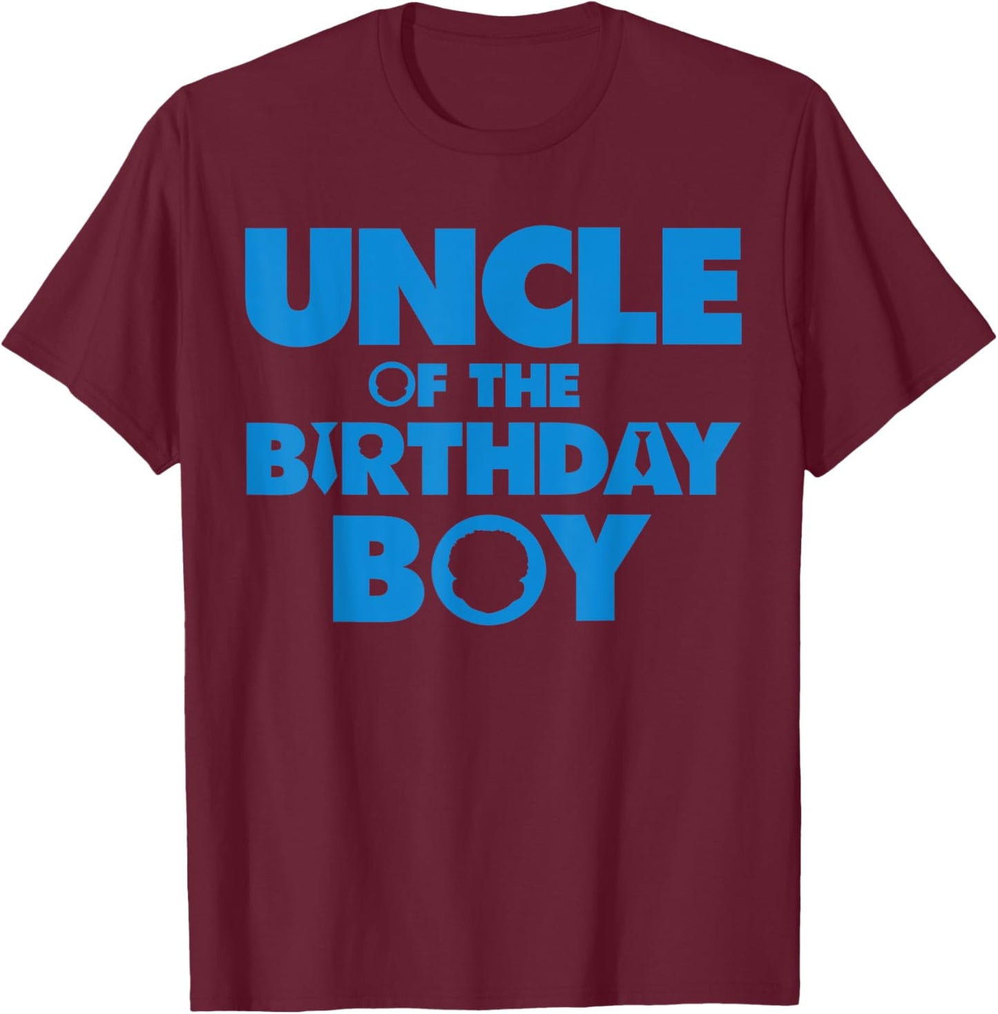 Uncle Of The Birthday Boy Afro Boss Baby Family Bday Party T-Shirt - T-Shirt | Maroon
