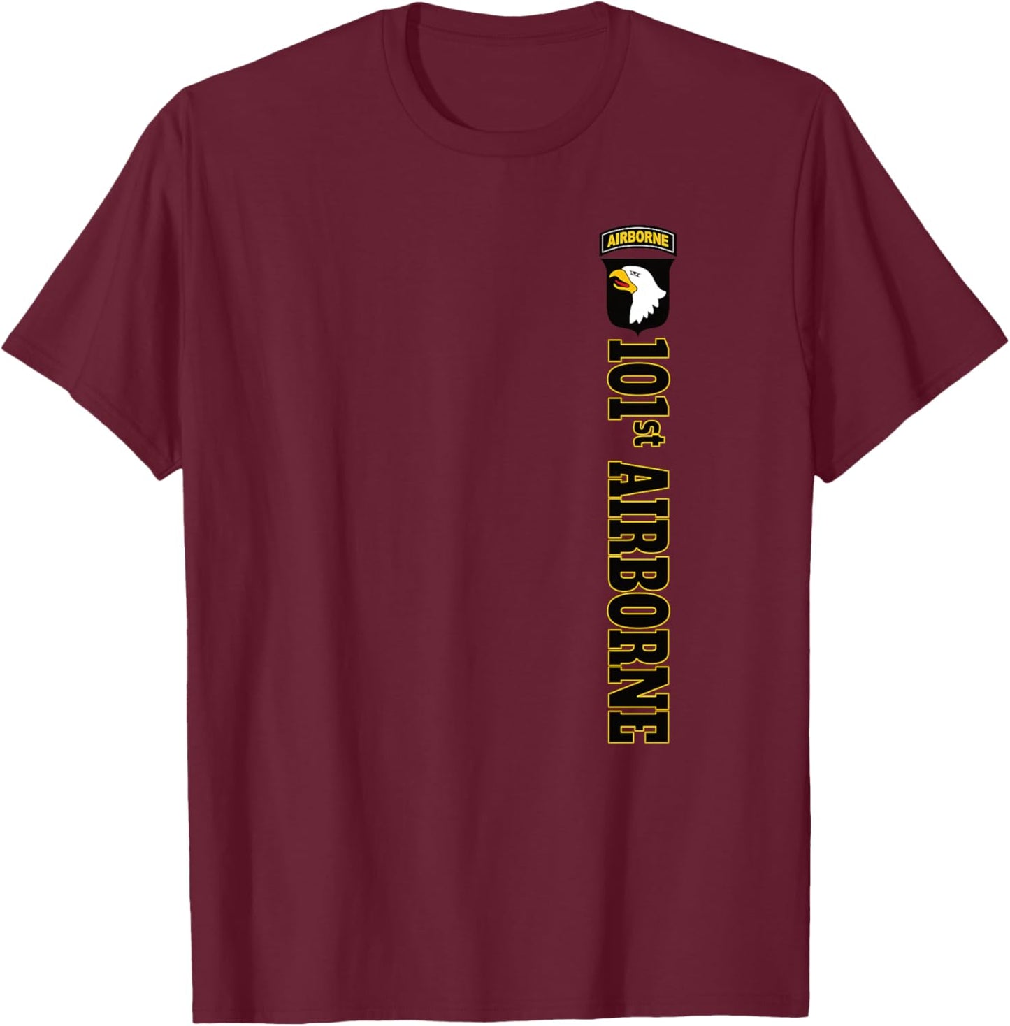 Patch de Couleur US Army 101st Airborne Haut de Gamme T-Shirt - T-Shirt | Maroon