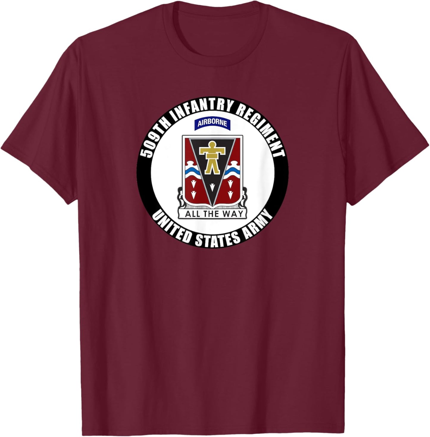 509th Infantry Regiment United States Army Military Veteran T-Shirt - T-Shirt | Maroon
