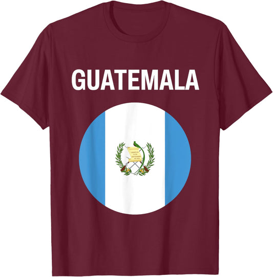 Guatemala Flag Modern T-Shirt - T-Shirt | Maroon