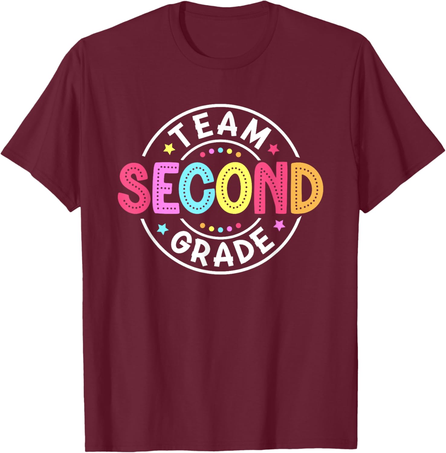Team Second Grade Teacher Back To School 2nd Grade Squad Kid T-Shirt - T-Shirt | Maroon