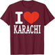 Souvenir de Voyage avec Inscription « I Love Karachi City » T-Shirt - T-Shirt | Maroon