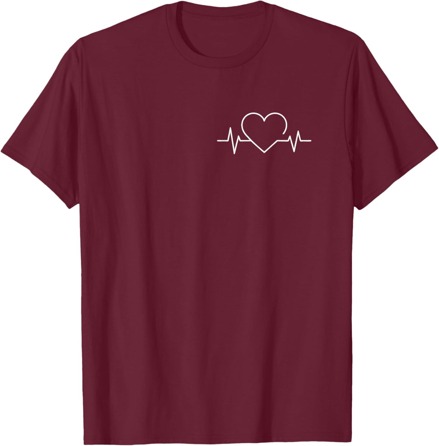 Heartbeat of Love | EKG Heart T-Shirt - T-Shirt | Maroon