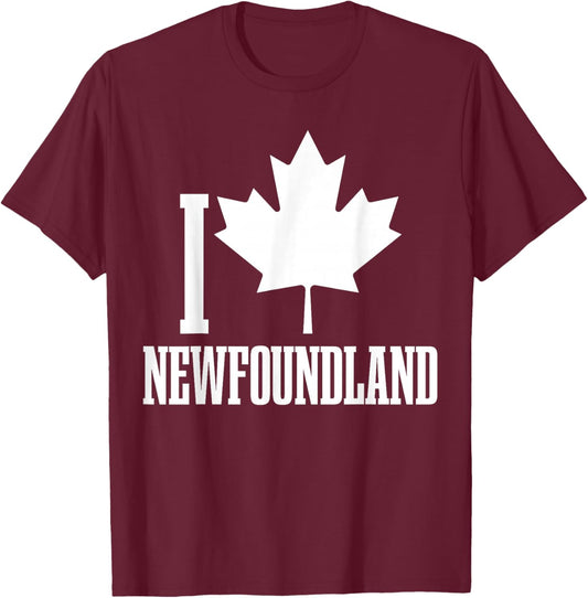 Newfoundland Canada Maple Leaf Red Canadian Flag Pride T-Shirt - T-Shirt | Maroon