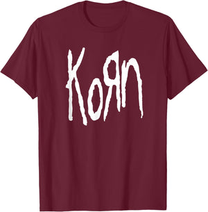 Korn Logo , Black, S T-Shirt - T-Shirt | Maroon