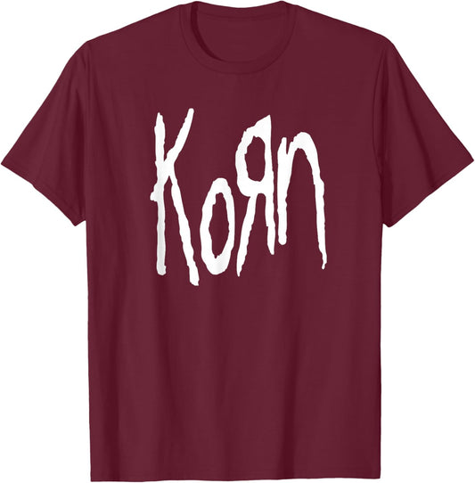 Korn Logo , Black, S T-Shirt - T-Shirt | Maroon