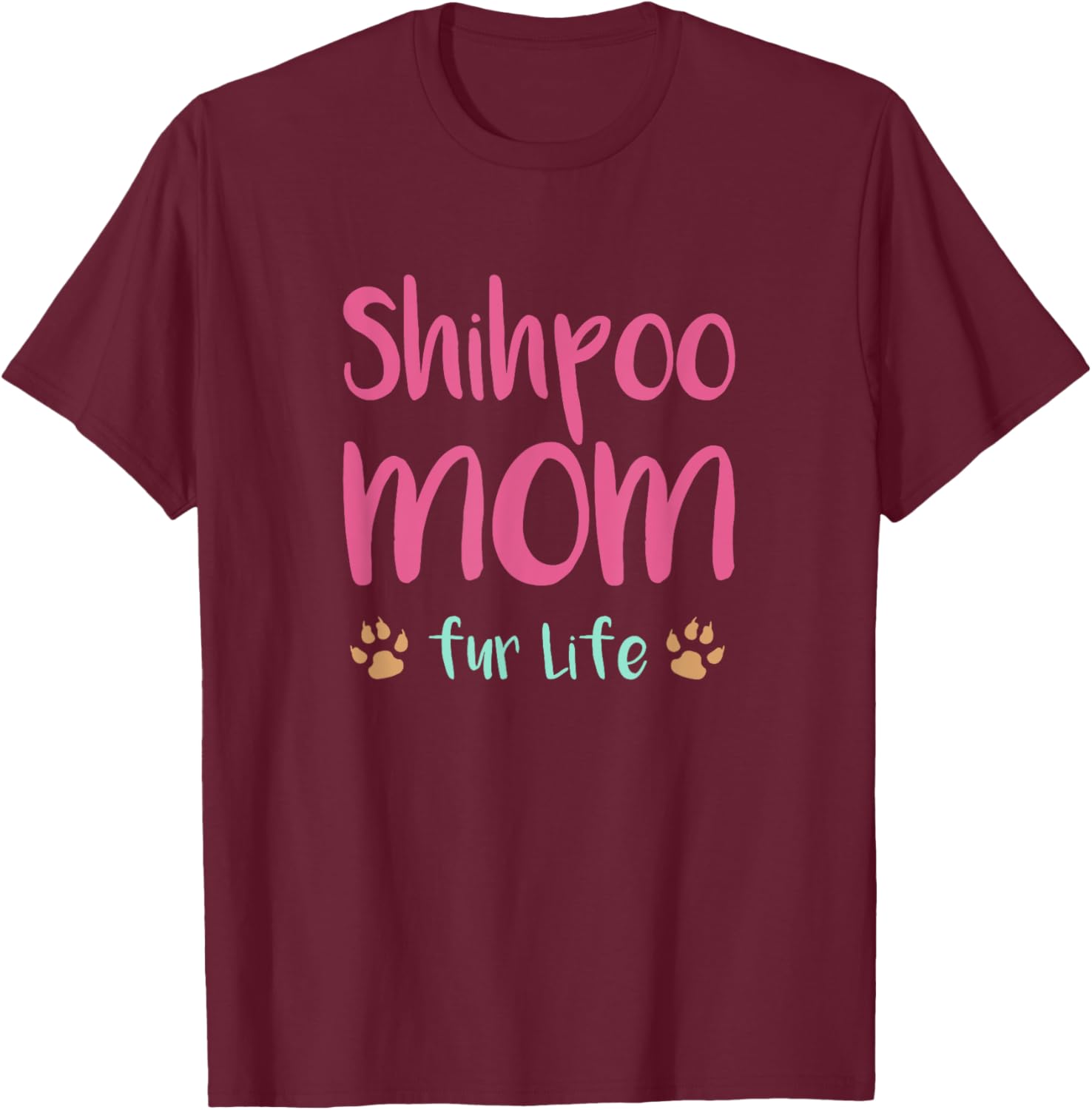 Shihpoo Mom Shih Tzu Poodle Mom T-Shirt - T-Shirt | Maroon