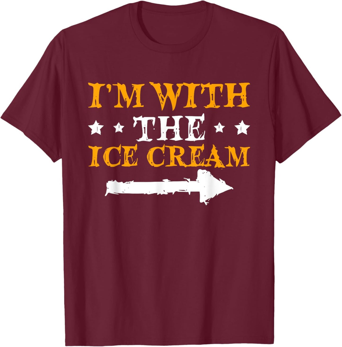 I'm With The Ice Cream Funny Couple Halloween Men Women T-Shirt - T-Shirt | Maroon