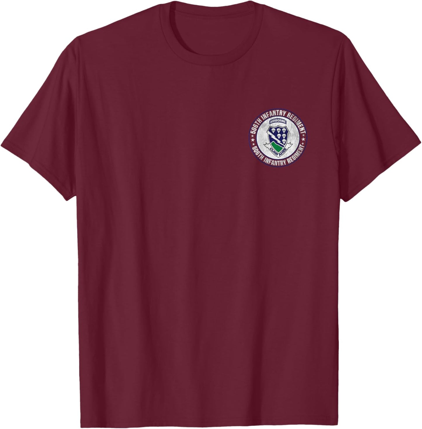 506th Infantry Regiment Military Veterans Day Father Day T-Shirt - T-Shirt | Maroon