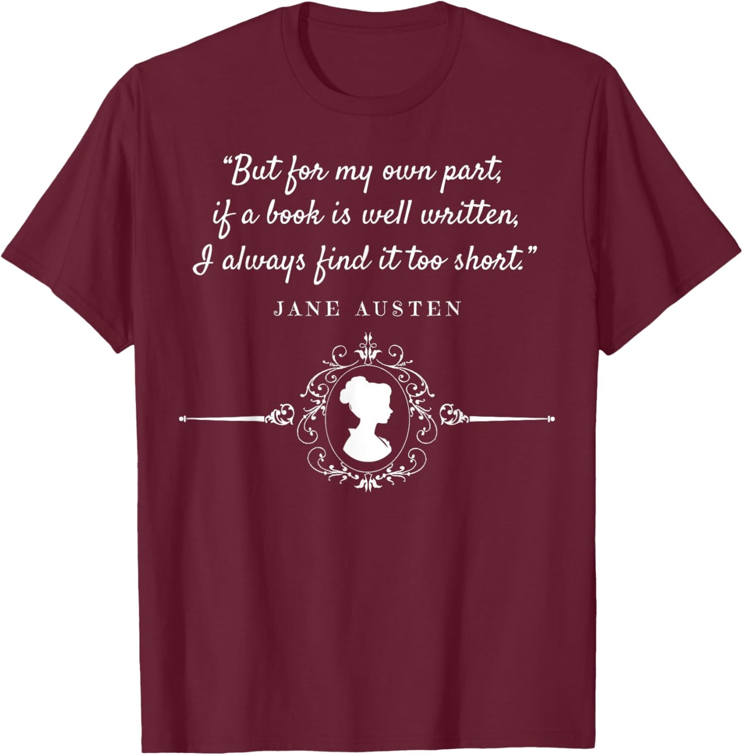 Expectations Literary - Book Club-J Jane Austen - Poet Writer - Mr. Darcy Romantic Quote T-Shirt - T-Shirt | Maroon
