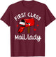 Mail Lady Design Female Mail Carrier Postal Worker T-Shirt - T-Shirt | Maroon