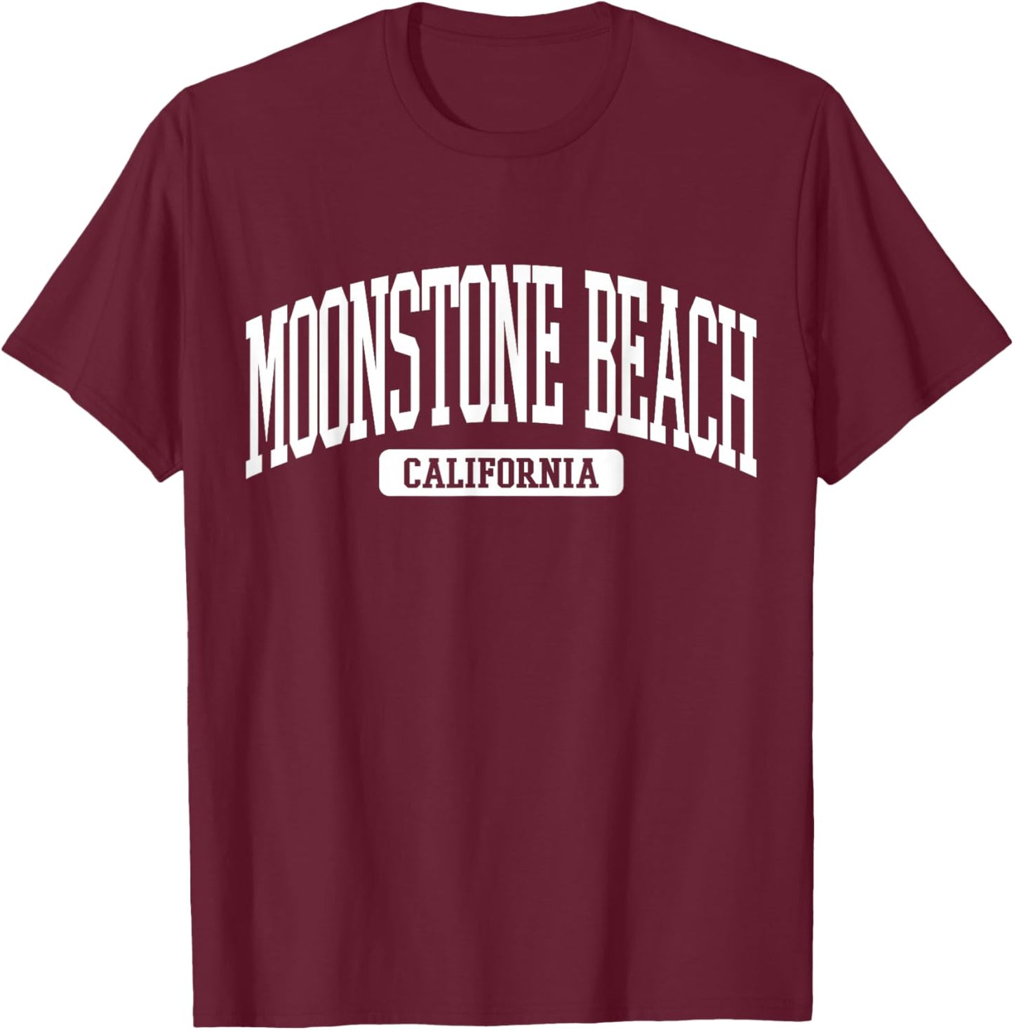 Moonstone Beach California Souvenir Beach, Retro, Vintage T-Shirt - T-Shirt | Maroon