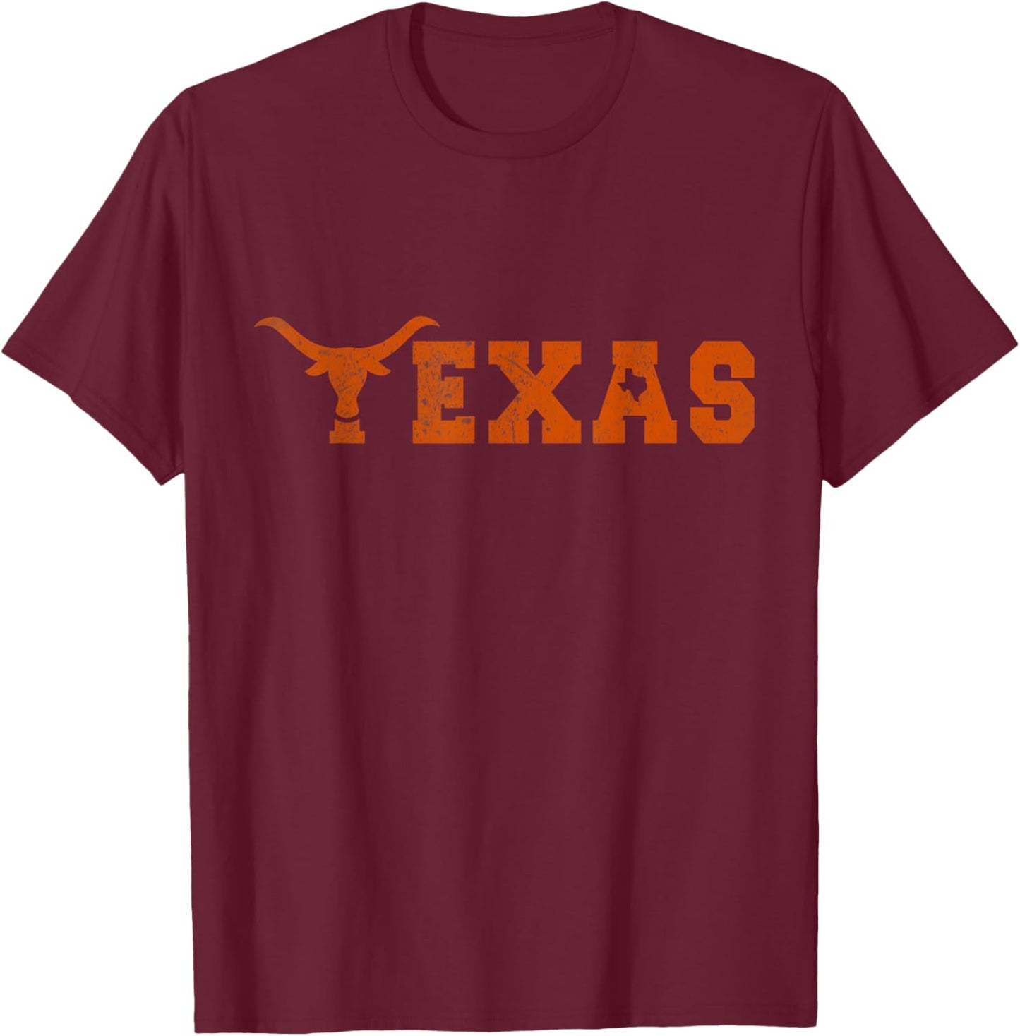 Texas Pride Distressed Vintage T-Shirt - T-Shirt | Maroon