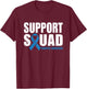 Support Squad Diabetes Awareness Blue Ribbon T-Shirt - T-Shirt | Maroon