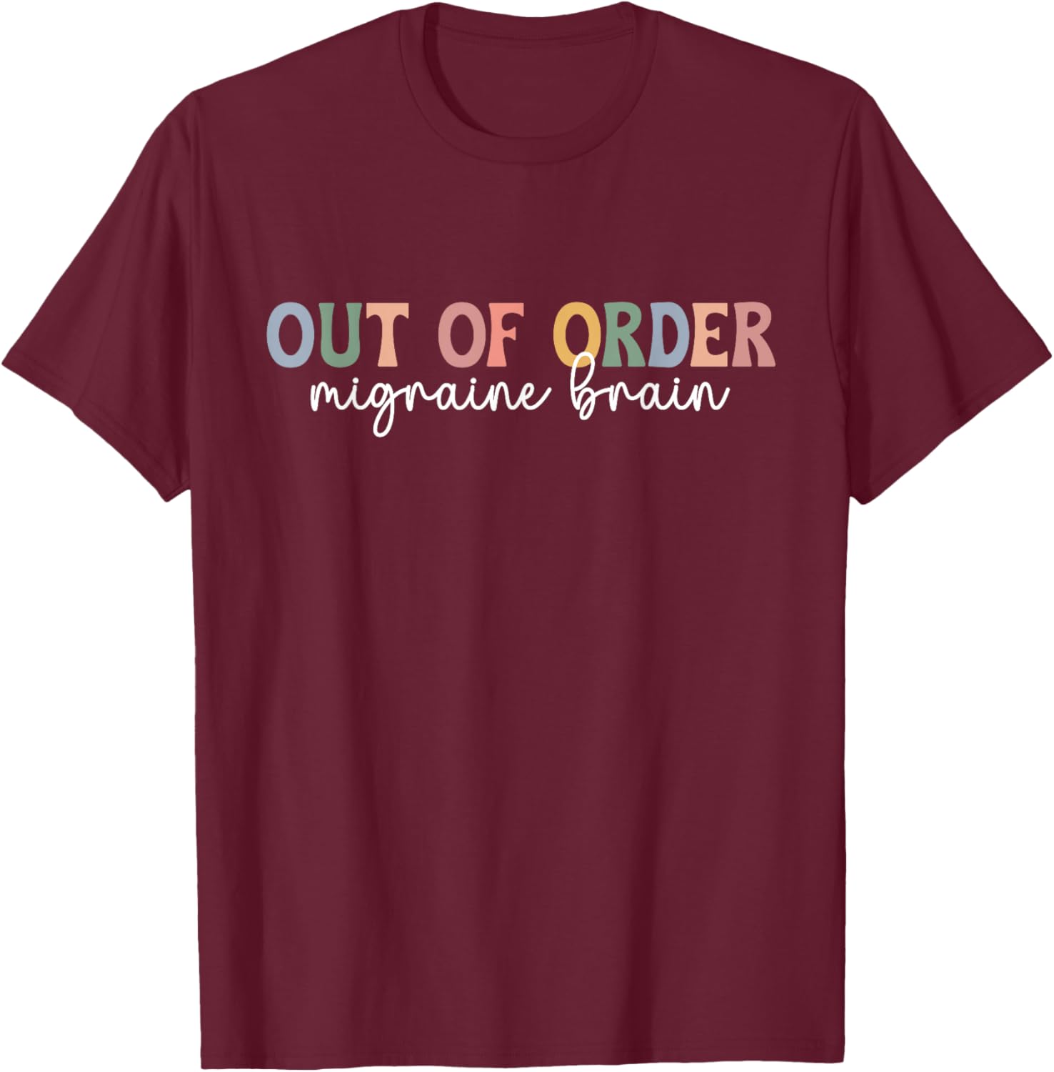 Migraine Brain Migraine Awareness Month Migraine Warrior T-Shirt - T-Shirt | Maroon
