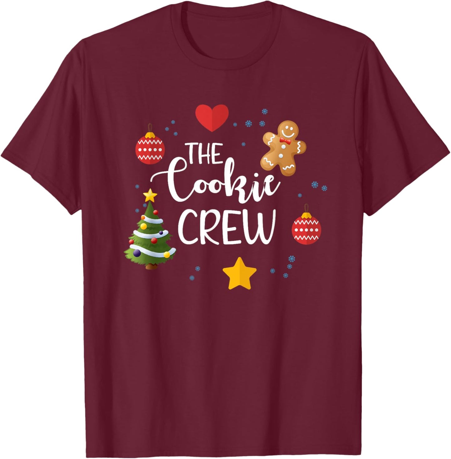 The Cookie Crew, Cookie Baking Crew, Baking Spirit Bright T-Shirt - T-Shirt | Maroon