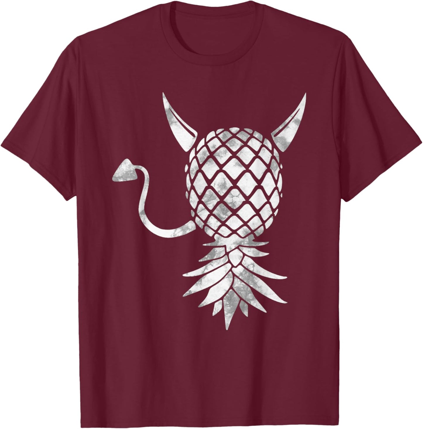 Upside Down Swinger Pineapple Devil T-Shirt - T-Shirt | Maroon