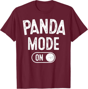 Panda Mode On Costume Funny Animal Lover Gift T-Shirt - T-Shirt | Maroon