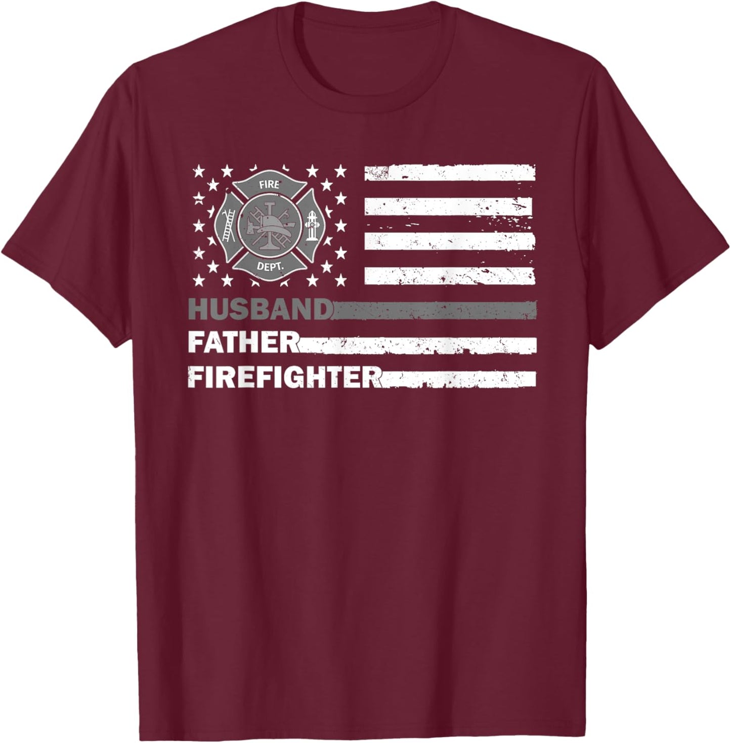 Firefighter Art For Husband Men Dad Firefighting Firefighter T-Shirt - T-Shirt | Maroon