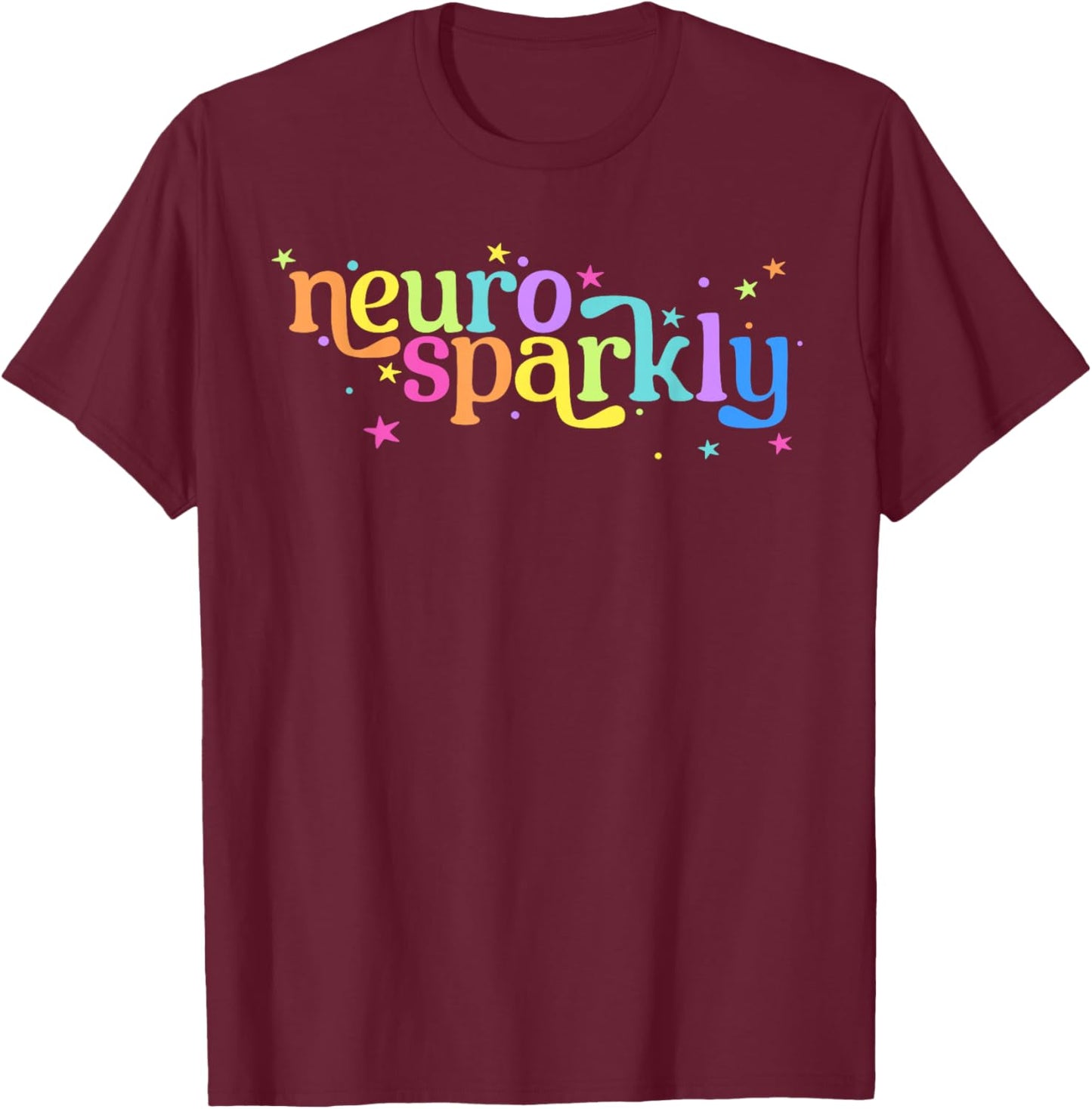 Retro Neurodivergent Neuro Autism Spectrum ADHD T-Shirt - T-Shirt | Maroon