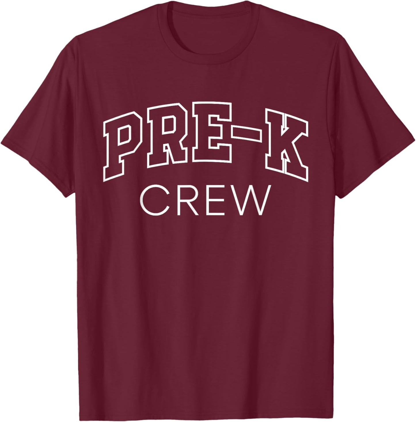 Pre-K Crew Fun Lettering Preschooler First Day of Preschool T-Shirt - T-Shirt | Maroon