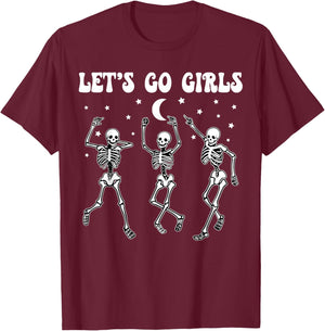 Let's Go Girls Bride Squad Skeleton Bachelorette Party T-Shirt - T-Shirt | Maroon